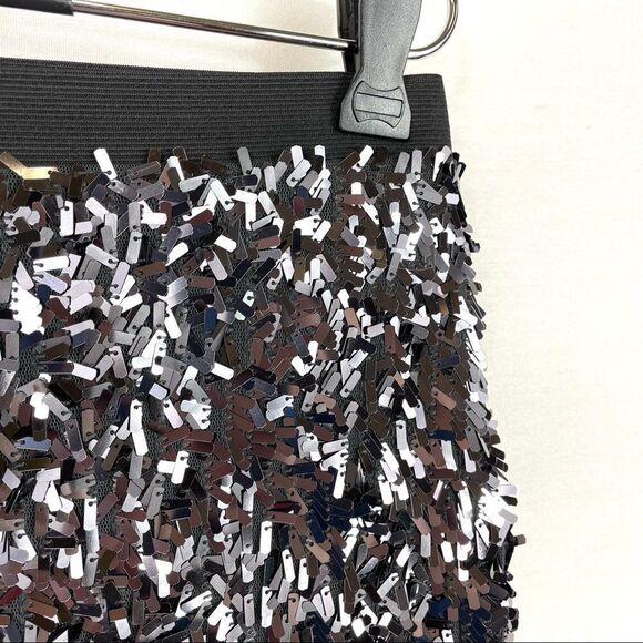 Express Black Stretch Sequined Mini Skirt - Picture 5 of 14